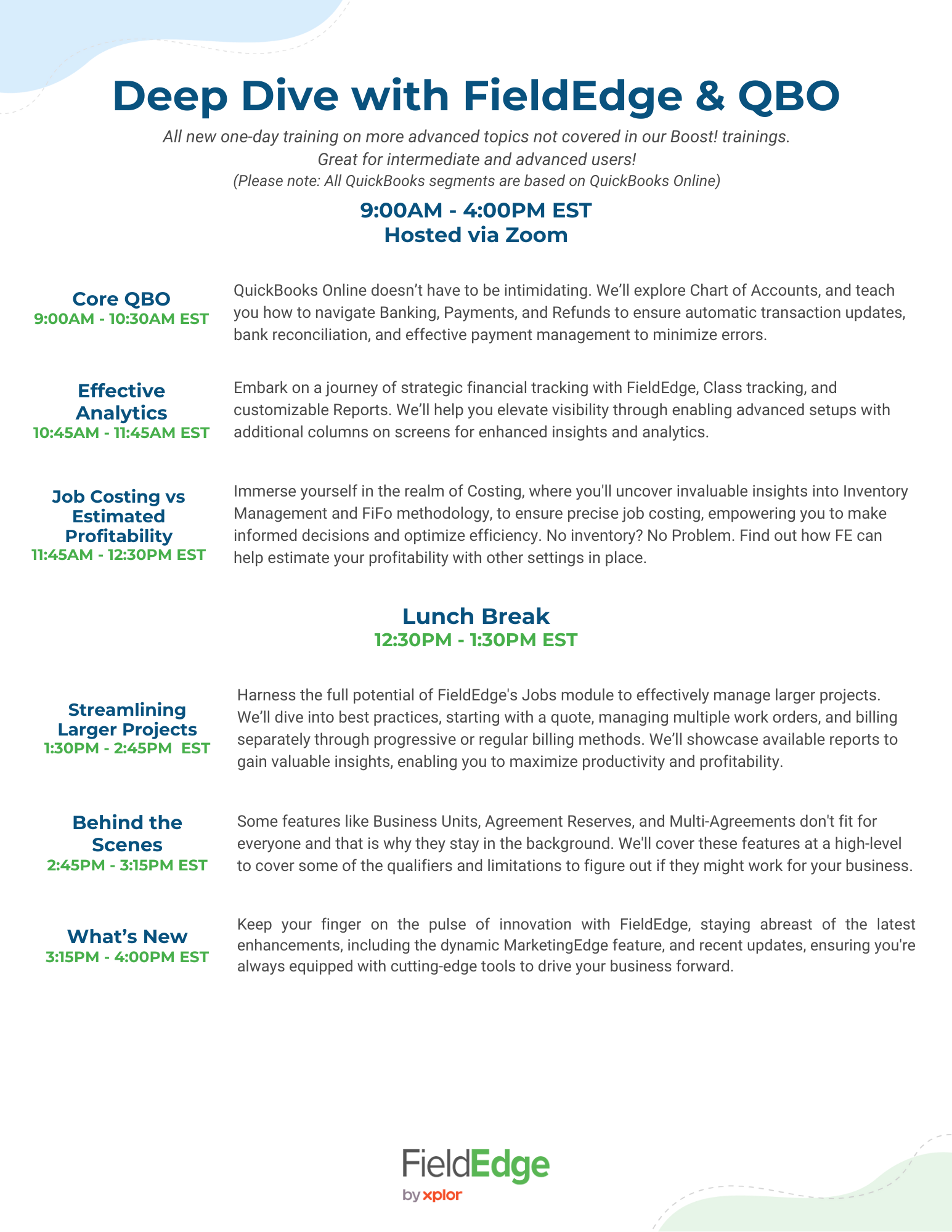 FieldEdge Training Options FieldEdge